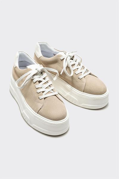 Elle Shoes حذاء رياضي نسائي جلد بيج