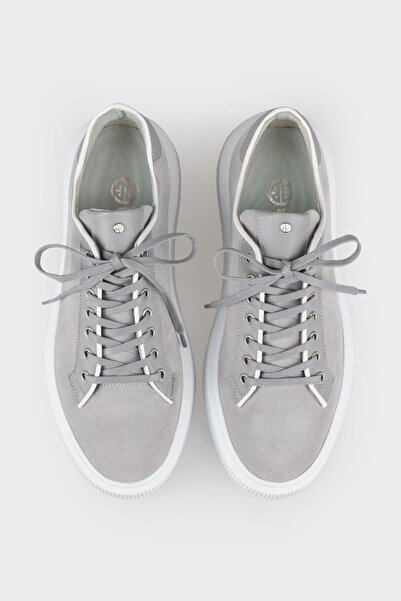 Elle Shoes Gri Deri Erkek Spor Ayakkabı