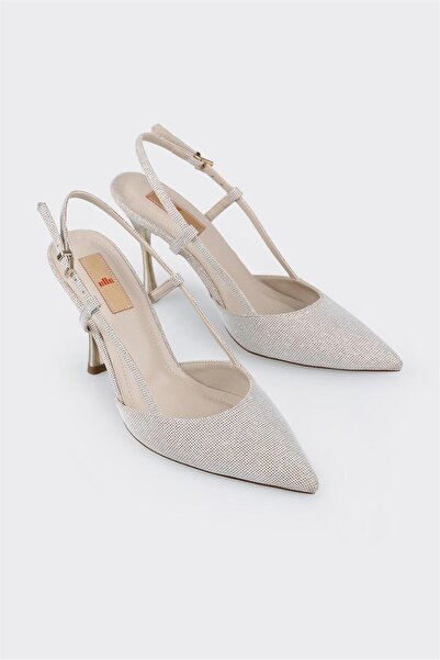 Elle Shoes Ekru Kadın Topuklu Ayakkabı
