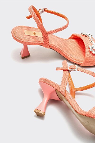 Elle Shoes Orange Women's Heeled Sandals