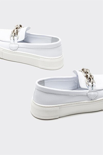 Elle Shoes White Leather Women's Casual Shoes