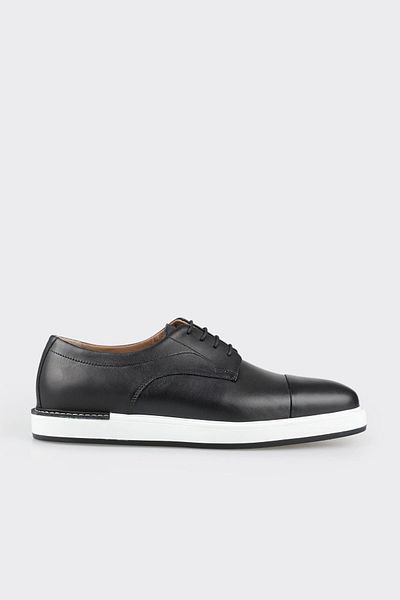 Elle Shoes Black Leather Men's Casual Shoes