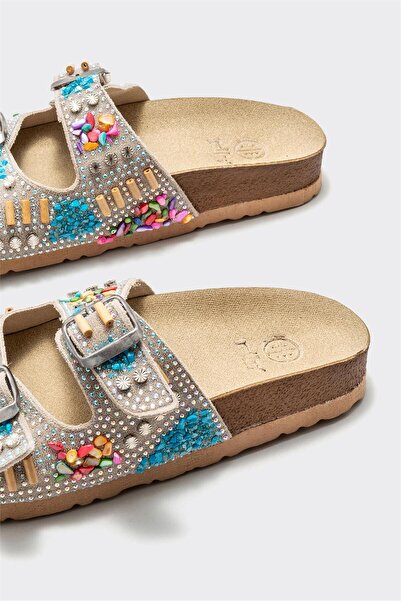 Elle Shoes Bej Deri Kadın Terlik