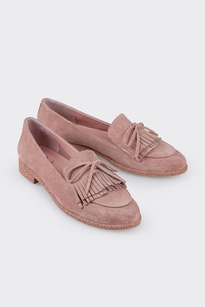 Elle Shoes Rose Leather Women's Loafer