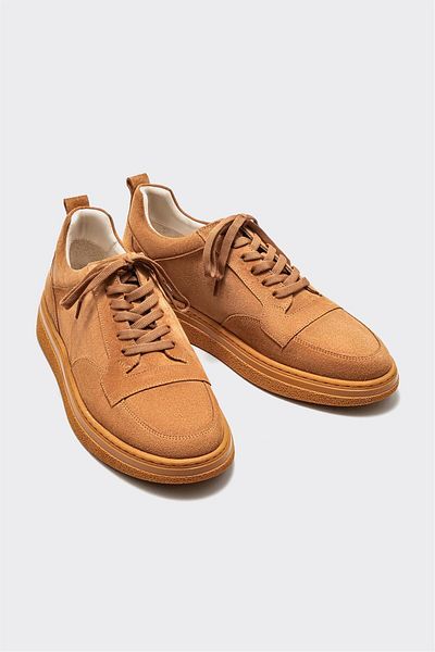 Elle Shoes Tan Leather Men's Casual Shoes