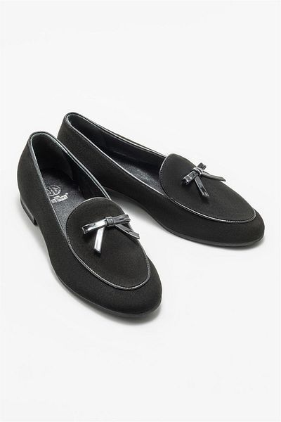 Elle Shoes Leather Black Women's Loafer