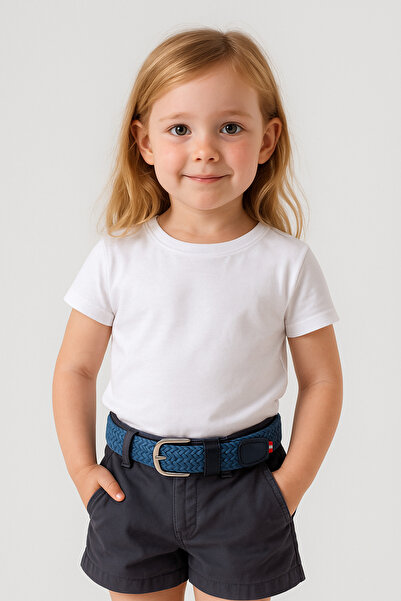 babbelt حزام نيلي للأطفال - حياكة مرنة