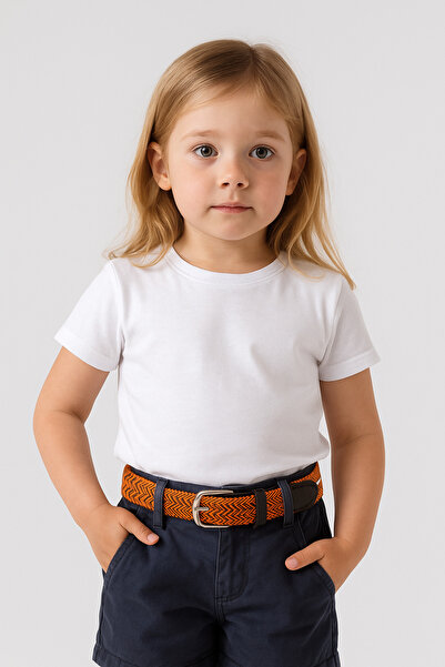 babbelt حزام أطفال محبوك مرن برتقالي-أسود