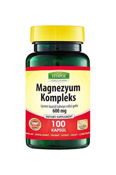 Vitapol Magnezyum Kompleks 600 mg – 100 Kapsül | 6 Formda Magnezyum | Kas, Sinir ve Enerji Desteği