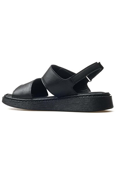 Venüs Axiz Genuine Leather Comfort Orthopedic Women's Sandals Black
