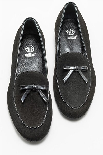 Elle Shoes Кожени черни дамски мокасини