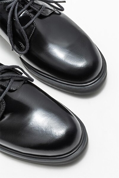 Elle Shoes Černé kožené dámské boty pro volný čas