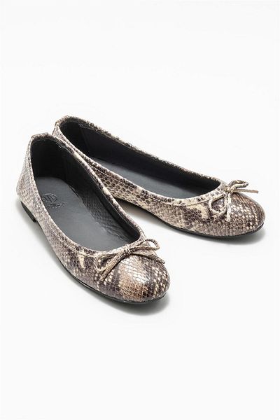 Elle Shoes Women's Brown Leather Ballerinas
