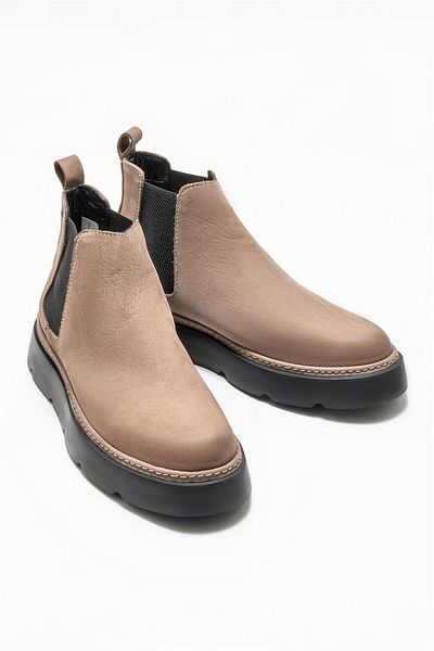 Elle Shoes Γκρι δερμάτινες ανδρικές casual μπότες