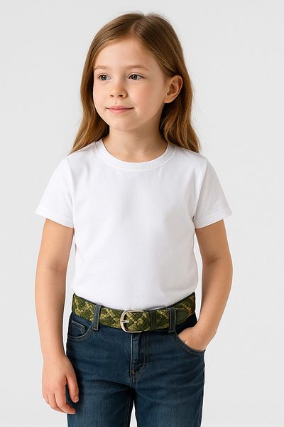 babbelt Curea pentru copii din tricot elastic cu model de camuflaj verde