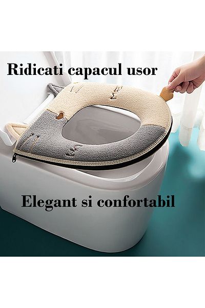 SellerRasov doar pregatiti Comfortable and Soft Toilet Cover, With Zipper, Made of Fluffy and Durable Cotton