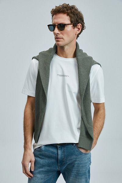 Lufian 111020242 Tricou cu grafică modernă Valor Tricou pentru bărbați alb