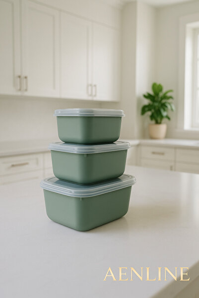 AENLINE HOME مجموعة حاويات تخزين مستطيلة مكونة من 3 قطع من Snaplid – خالية من...