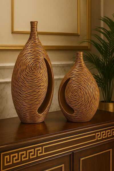 Seabysparkle Διακοσμητικό διπλό βάζο με εσωτερικό κύκλο