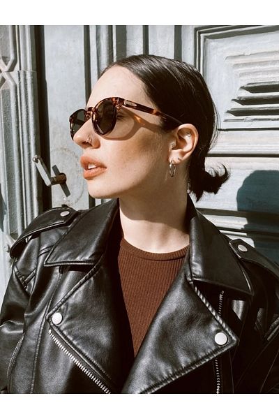 Pierre Lotus Unisex Leopard Pattern Round Frame Sunglasses Plg1125