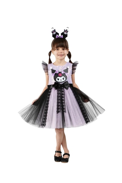 hn sport Kız Çocuk A Kalitede Kuromili Elbise Parti Mezuniyet Doğum Günü Kostüm Düğün Abiye Taç ve Tokalı