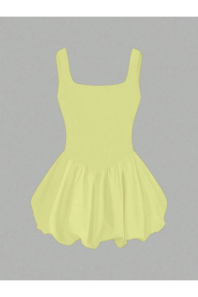 peelter Rochie mini pentru femei de vară cu bretele cu balon