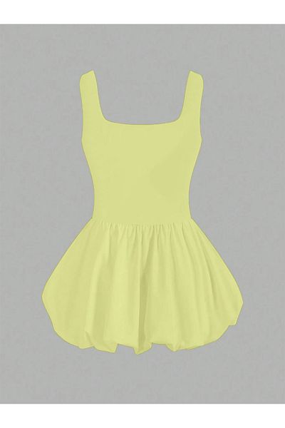 peelter Rochie mini pentru femei de vară cu bretele cu balon