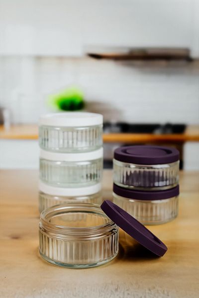 ZURİ DESİGN 6-Piece Airtight Glass Breakfast Set - 140 Cc |   Mixed Lid, Leakproof Storage Container