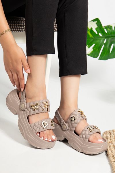 PLN SHOES Comfortable Sole Women's Buckle Luxury Daily Beach Sea Pool Slippers