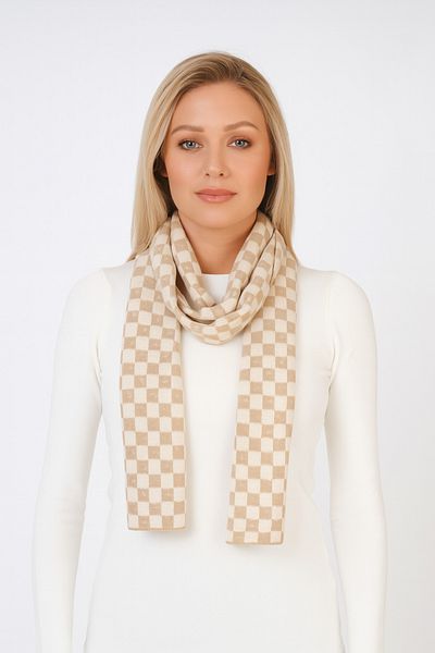 Sebir Moda Checkered Patterned Knitwear Scarf