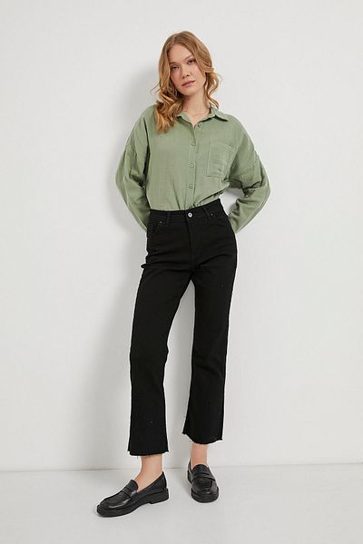 Arma Life Pantaloni de blugi negri pentru femei, cu picioare înguste, elastice