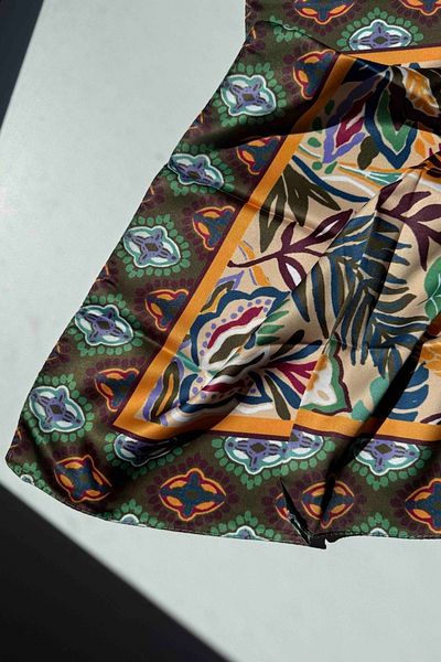 keisy Ethnic Pattern Saffron Bandana Scarf