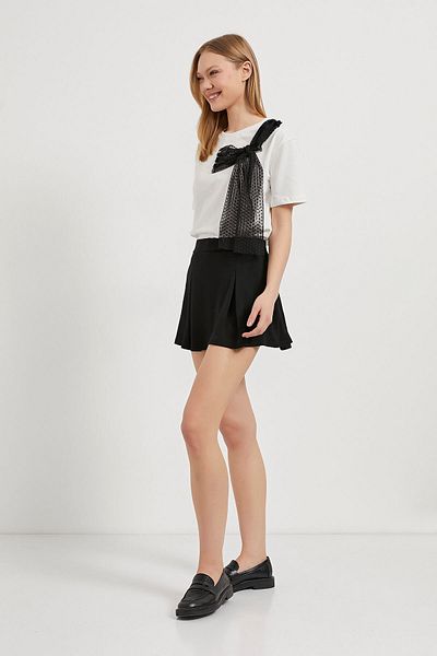 Arma Life Fusta mini pantaloni scurți negri plisați de vară pentru femei
