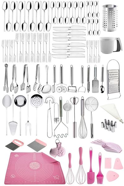 Mirilliahome 72 Piece Cutlery Set for 12 People and Dowry Kitchen Utensil Set