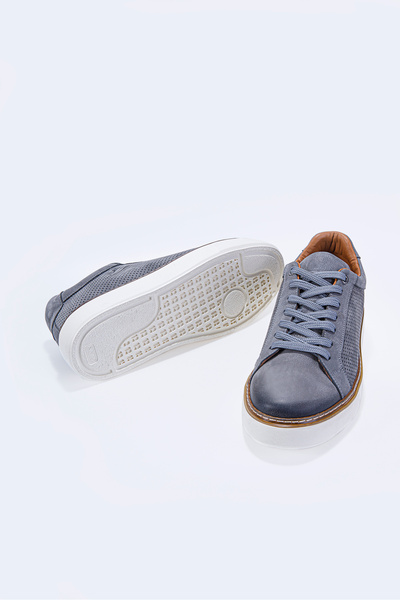 Vantaggio Luzero Сірий Нубук 100% натуральна шкіра Чоловічі кросівки з отворами