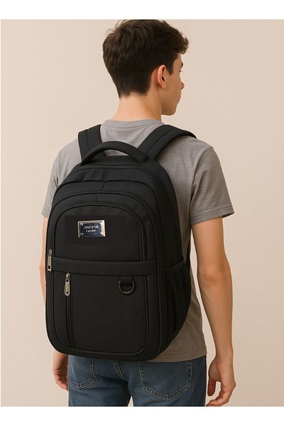MUSAFFA 20-inch Black Backpack – Ideal For School & Travel