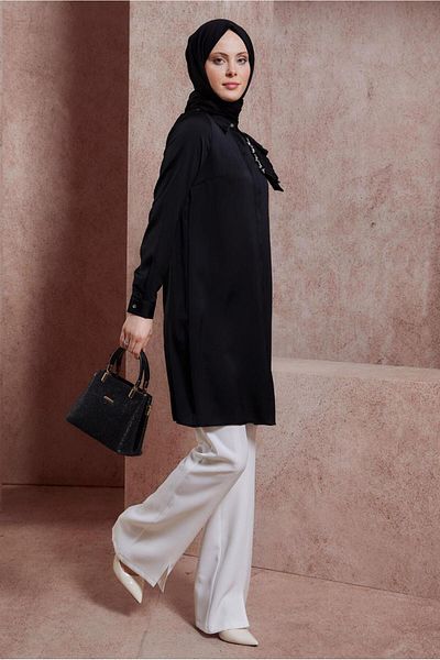 Alvina RIFFIR DETAILED SATIN TUNIC 43868