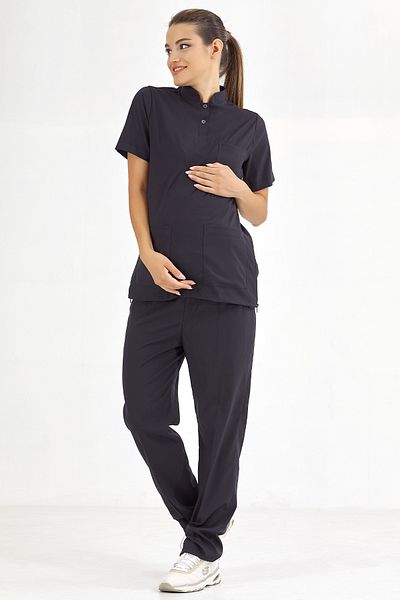 ÇİZGİ MEDİKAL Uniforma de maternitate pentru doctor, albastru bleumarin, tricou de maternitate din lycra de lux de înaltă calitate