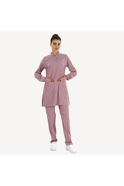 ÇİZGİ MEDİKAL Set de guler de lux Dusty Rose Lycra Hijab Doctor Nurse Judge