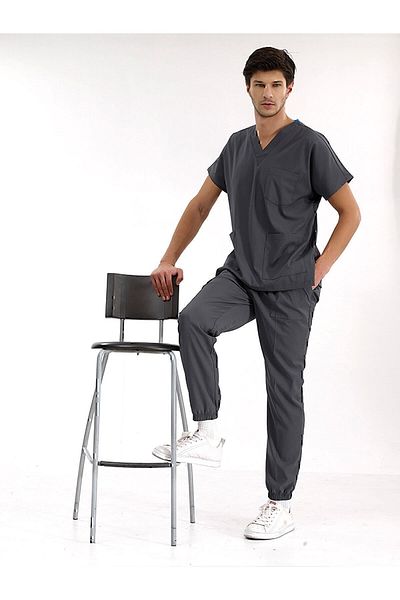 ÇİZGİ MEDİKAL Set uniformă din lycra cu picior de jogger afumat de înaltă calitate