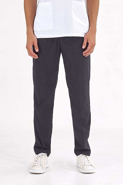 ÇİZGİ MEDİKAL Pantaloni de lux Lycra albastru bleumarin cu un singur fund (țesătură LYCRA DE ÎNALTĂ CALITATE)
