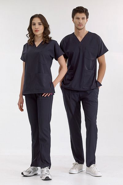 ÇİZGİ MEDİKAL Costum uniform Lycra bleumarin de înaltă calitate
