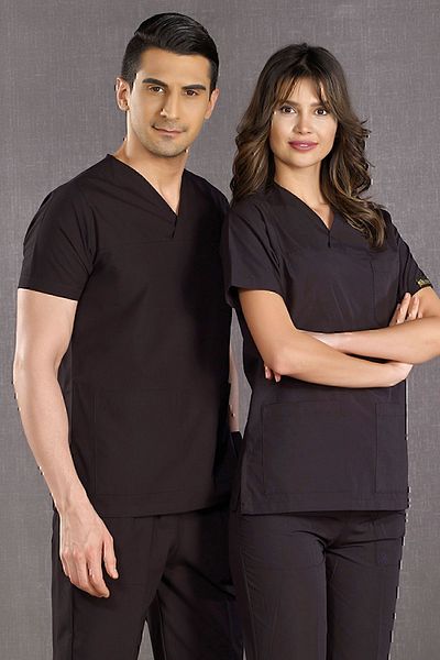 ÇİZGİ MEDİKAL Costum chirurgical negru din țesătură subțire