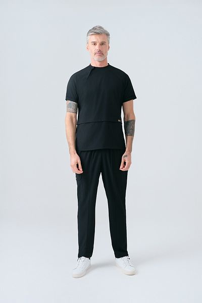 ÇİZGİ MEDİKAL Black Zero Best Lycra Scrubs Costum Uniformă pentru medic și asistentă din țesătură elastică bidirecțională