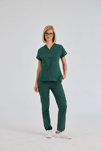 ÇİZGİ MEDİKAL Dr Greys Terikoton Hunter Green Doctor Nurse Jersey Tricou medical Costum chirurgical țesătură subțire (ALTOP)