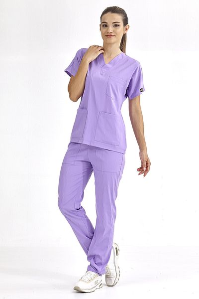 ÇİZGİ MEDİKAL Set uniform pentru scrub Lycra Liliac de înaltă calitate