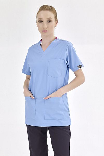 ÇİZGİ MEDİKAL Tricou un singur top din Lycra de lux Silva albastru deschis (țesătură Lycra de lux de înaltă calitate)