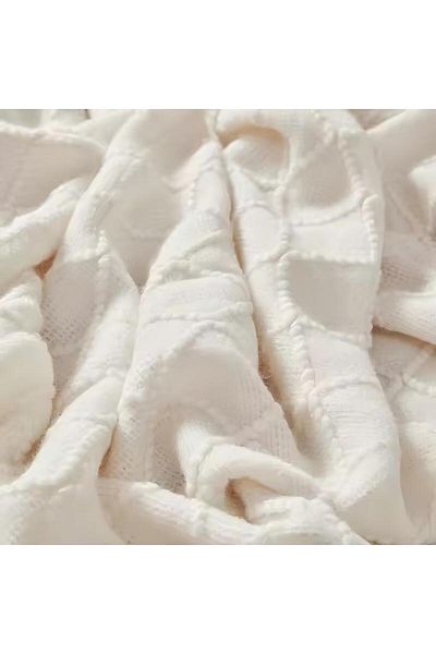 Generic Knitted Blanket, Sofa Blanket, Tassel Blanket White 127 X 172cm