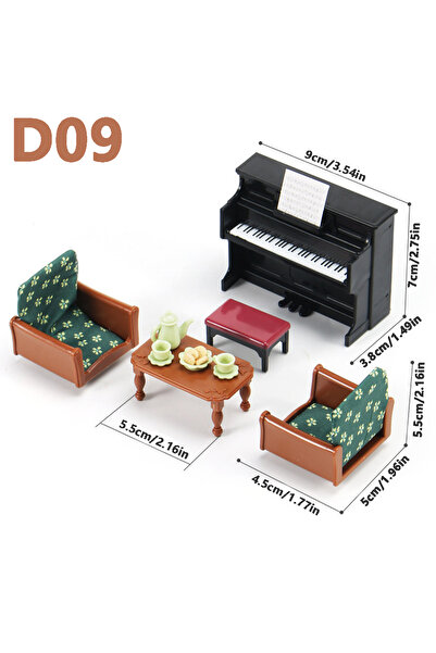 Choice1 D09 1:12 Miniature Furniture Forest Family Kitchen Toy Dining Table D...