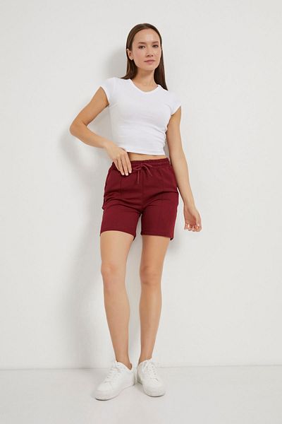 Arma Life Pantaloni scurți de vară din două fire de burgundă pentru femei